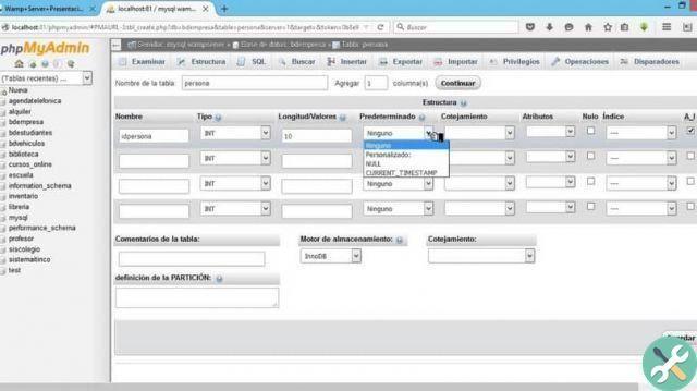 How to create databases and tables in PhpMyAdmin - Step by step