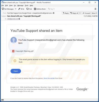 NEVER OPEN THIS YOUTUBE SCAM MAIL