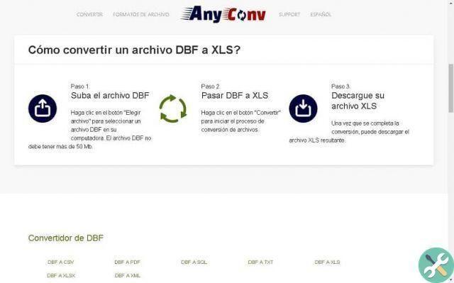 How to convert DBF file to XLS online for free