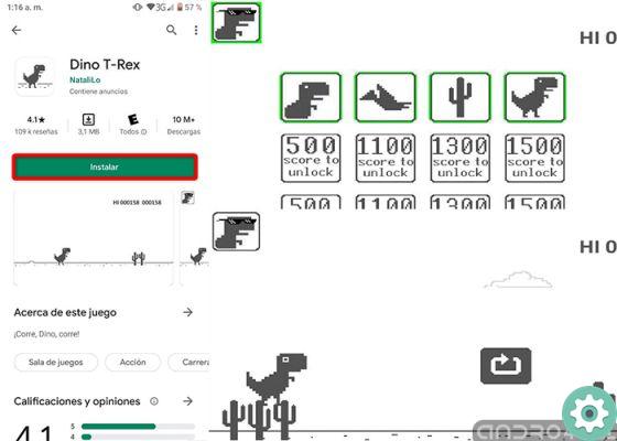 Jouez au dinosaure de Google avec et sans Internet