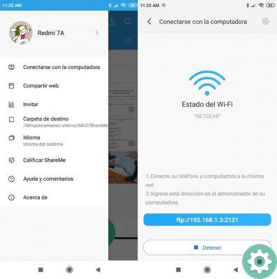 How to pass files from a Xiaomi Mobile to a wireless PC