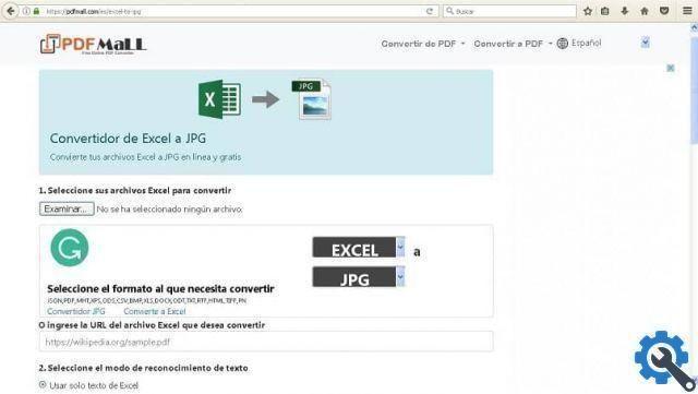 Como converter arquivo Excel para JPG online gratuitamente