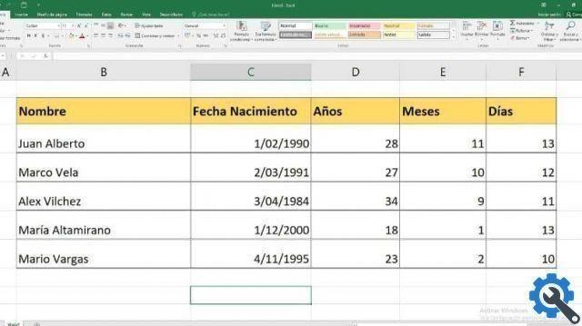 How to calculate exact age in Excel: years, months and days