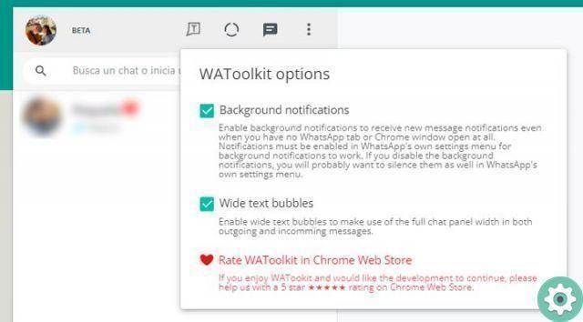 Download WAToolkit, the Chrome extension to receive notifications without opening WhatsApp