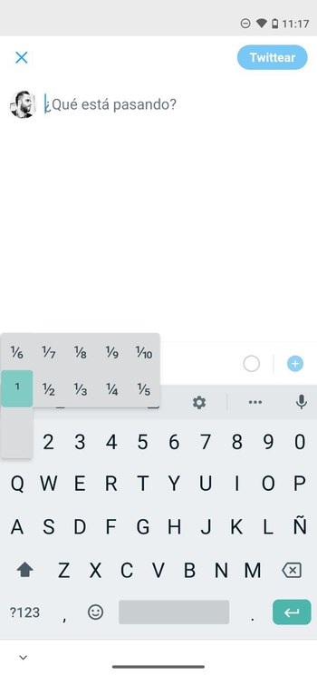 How to put fractions on the smartphone keyboard