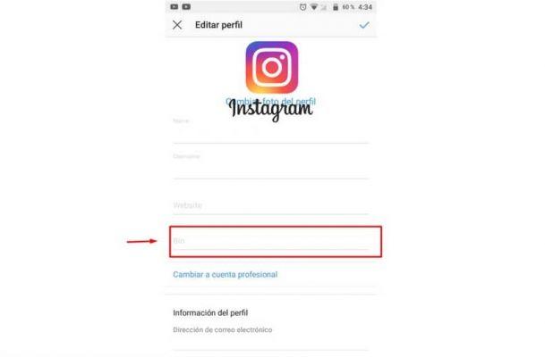 How to change and edit the information in my Instagram account bio