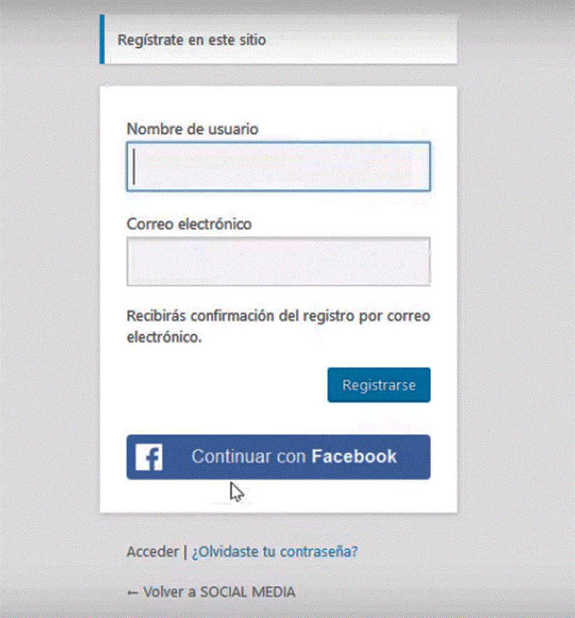 Create a user record in WordPress with a Facebook account
