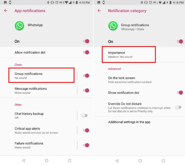 How to insert custom notifications on WhatsApp