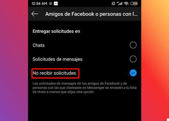 How to make Facebook users can't send you messages for Instagram