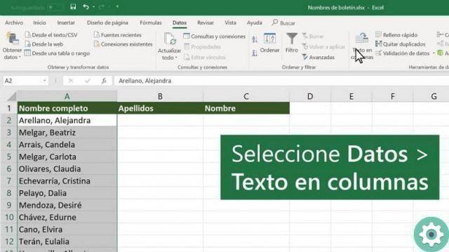 Comment séparer un texte en colonnes dans Excel (EXEMPLE) - Très facile