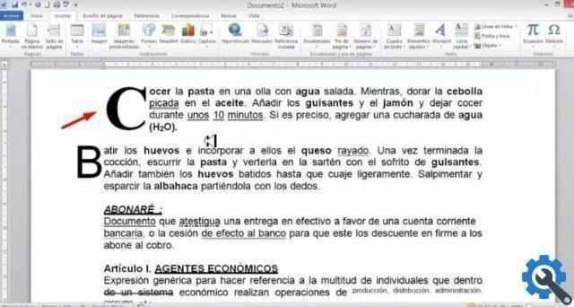 How to add capital letters to paragraphs of a text in Microsoft Publisher