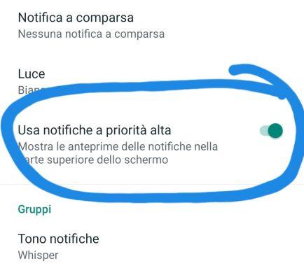 Turn on WhatsApp high priority notifications