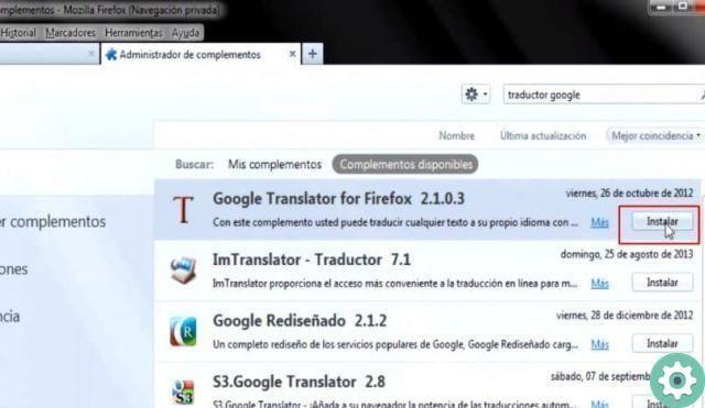 How to activate and translate pages in Mozilla Firefox – Configure translator