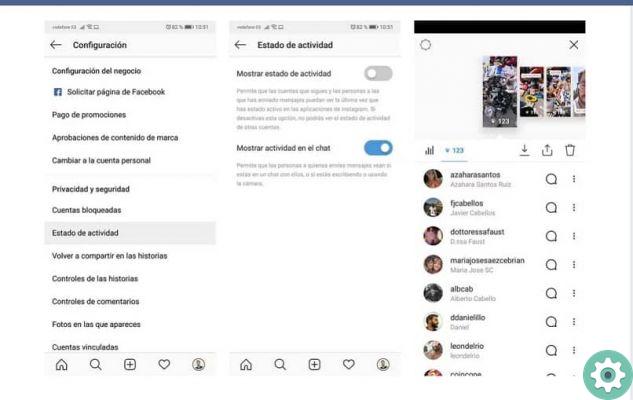 How to easily remove 'online' or 'active' chat in Instagram chat