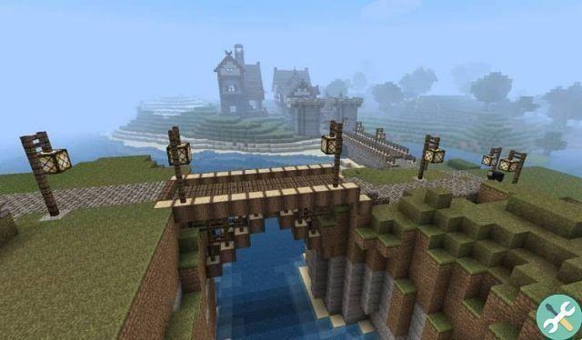 How to make or build a stone or wooden bridge in Minecraft
