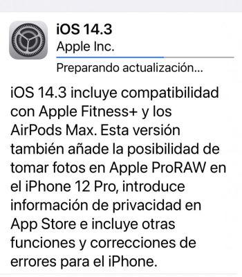 IOS 14.3 update