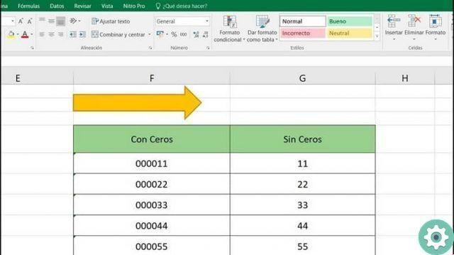 How to remove or put leading zeros in Excel with a simple formula