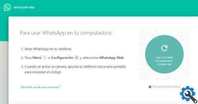 Onde está o código QR do WhatsApp Web