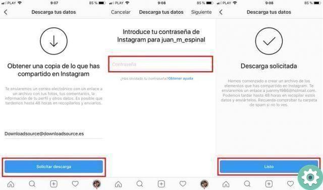 How to download all my data and photos from my Instagram account from my mobile