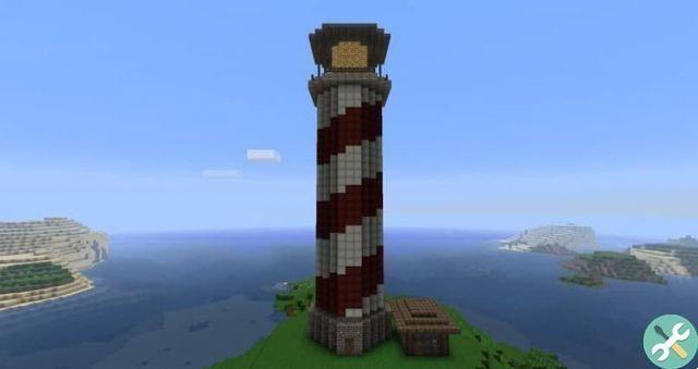 How to make a rotating beacon or magical lighthouse in Minecraft With light!