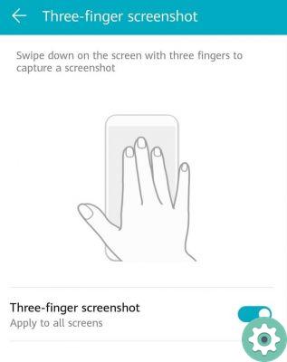 How to take a 3 finger screenshot on my Huawei mobile?