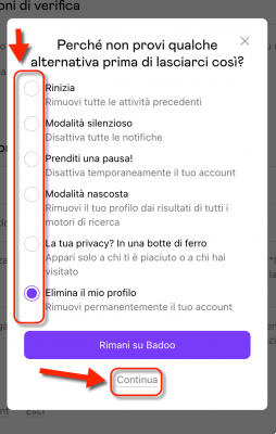 How to delete a badoo account from facebook